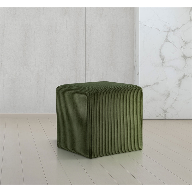 Pemberly Row Modern / Contemporary Soft Microsuede Fabric Green Ottoman / Stool