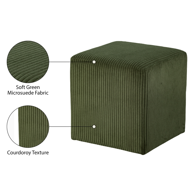 Pemberly Row Modern / Contemporary Soft Microsuede Fabric Green Ottoman / Stool