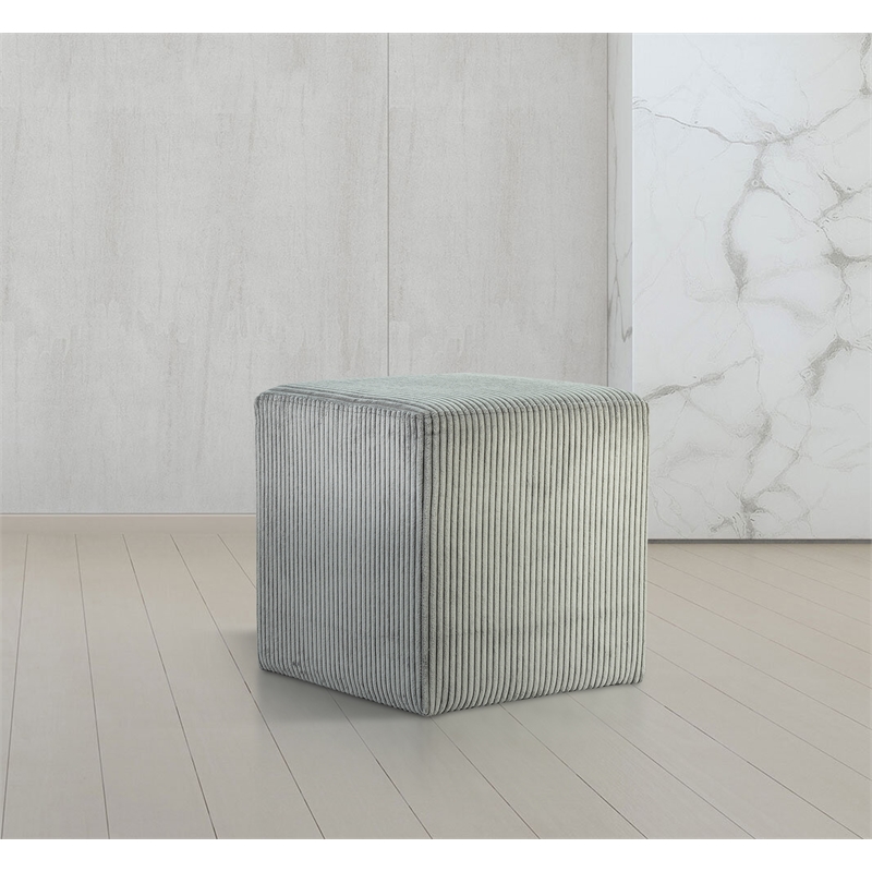 Pemberly Row Modern / Contemporary Soft Microsuede Fabric Grey Ottoman / Stool