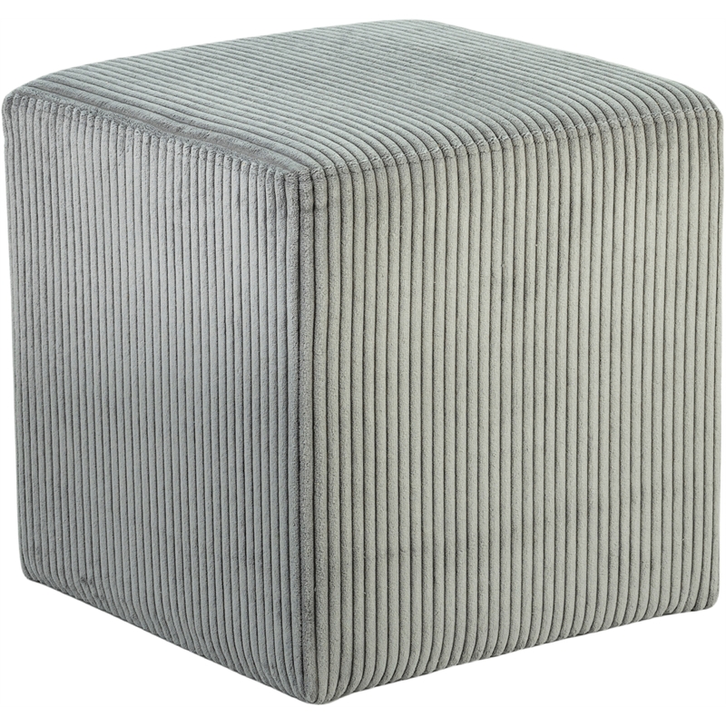 Pemberly Row Modern / Contemporary Soft Microsuede Fabric Grey Ottoman / Stool