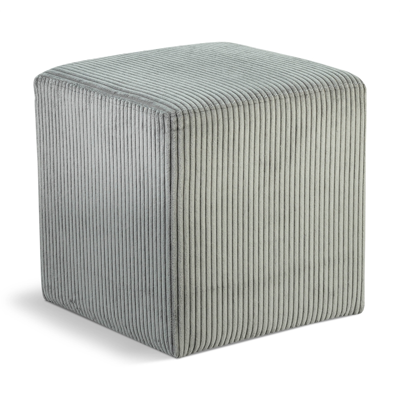 Pemberly Row Modern / Contemporary Soft Microsuede Fabric Grey Ottoman / Stool
