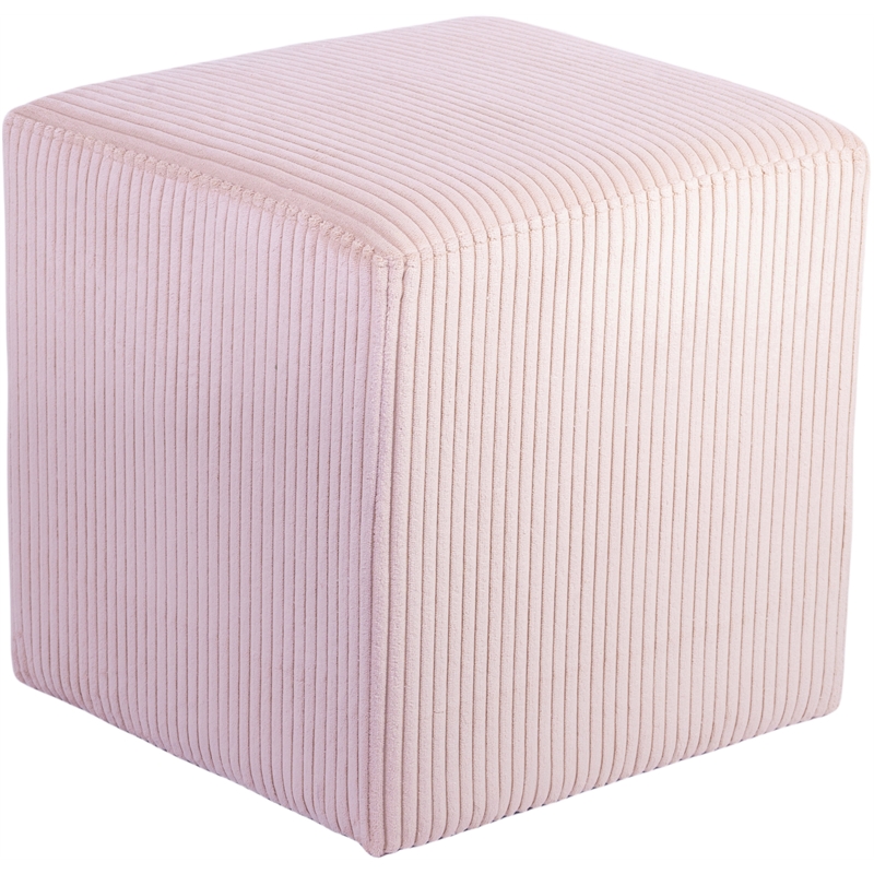 Pemberly Row Modern / Contemporary Soft Microsuede Fabric Pink Ottoman / Stool