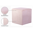 Pemberly Row Modern / Contemporary Soft Microsuede Fabric Pink Ottoman / Stool