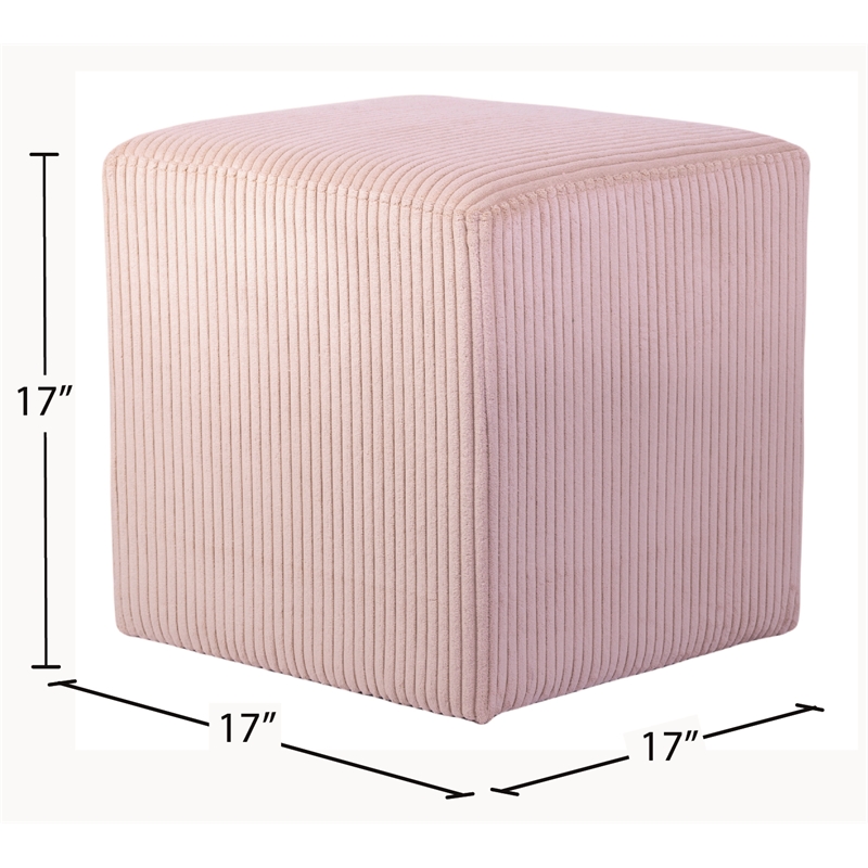 Pemberly Row Modern / Contemporary Soft Microsuede Fabric Pink Ottoman / Stool