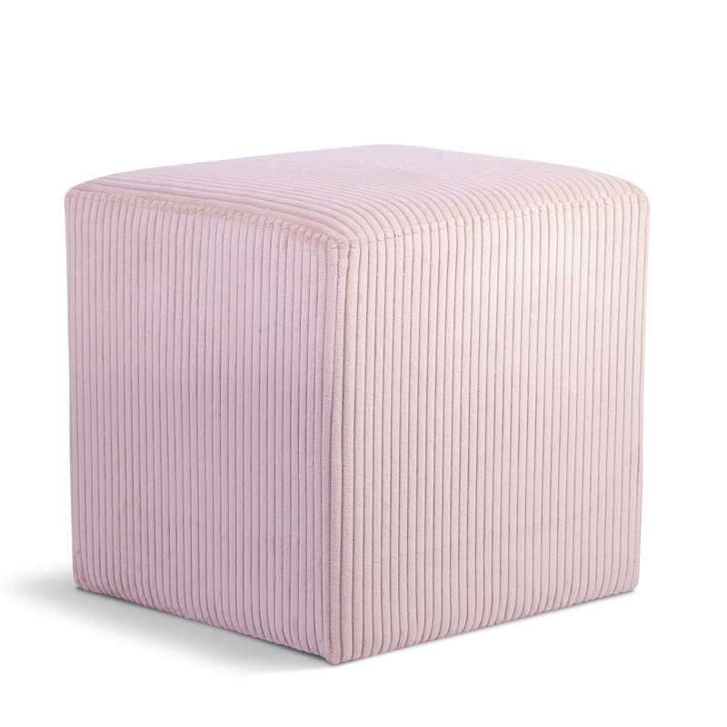 Pemberly Row Modern / Contemporary Soft Microsuede Fabric Pink Ottoman / Stool