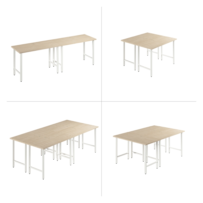 Pemberly Row Engineered Wood 48W x 24D Computer Desk w/ Metal Legs - Natural Elm