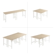 Pemberly Row Engineered Wood 48W x 24D Computer Desk w/ Metal Legs - Natural Elm