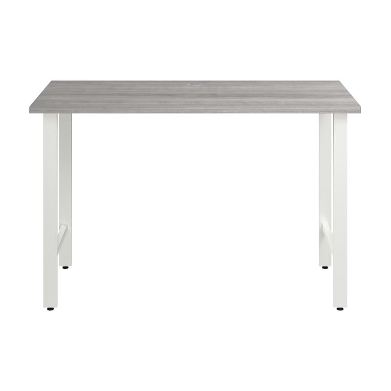 Pemberly Row 48W Computer Desk w/ Metal Legs in Platinum Gray - Engineered Wood