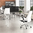 Pemberly Row 48W Computer Desk w/ Metal Legs in Platinum Gray - Engineered Wood