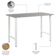 Pemberly Row 48W Computer Desk w/ Metal Legs in Platinum Gray - Engineered Wood