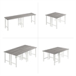 Pemberly Row 48W Computer Desk w/ Metal Legs in Platinum Gray - Engineered Wood