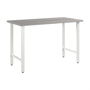 Pemberly Row 48W Computer Desk w/ Metal Legs in Platinum Gray - Engineered Wood