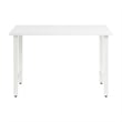 Pemberly Row 48W x 24D Computer Desk with Metal Legs in White - Engineered Wood
