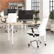 Pemberly Row Engineered Wood 60W x 30D Computer Desk w/ Metal Legs - Natural Elm