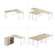 Pemberly Row Engineered Wood 60W x 30D Computer Desk w/ Metal Legs - Natural Elm