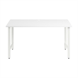 Pemberly Row 60W x 30D Computer Desk with Metal Legs in White - Engineered Wood