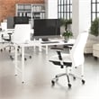 Pemberly Row 60W x 30D Computer Desk with Metal Legs in White - Engineered Wood