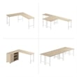 Pemberly Row Engineered Wood 72W x 24D Computer Desk w/ Metal Legs - Natural Elm