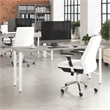 Pemberly Row 72W Computer Desk w/ Metal Legs in Platinum Gray - Engineered Wood
