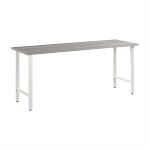 Pemberly Row 72W Computer Desk w/ Metal Legs in Platinum Gray - Engineered Wood