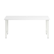 Pemberly Row 72W x 24D Computer Desk with Metal Legs in White - Engineered Wood