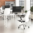 Pemberly Row 72W x 24D Computer Desk with Metal Legs in White - Engineered Wood