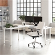 Pemberly Row 72W x 24D Computer Desk with Metal Legs in White - Engineered Wood