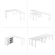 Pemberly Row 72W x 24D Computer Desk with Metal Legs in White - Engineered Wood