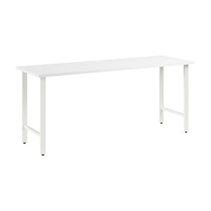 Pemberly Row 72W x 24D Computer Desk with Metal Legs in White - Engineered Wood