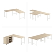 Pemberly Row Engineered Wood 72W x 30D Computer Desk w/ Metal Legs - Natural Elm