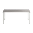Pemberly Row 72W Computer Desk w/ Metal Legs in Platinum Gray - Engineered Wood