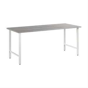 Pemberly Row 72W Computer Desk w/ Metal Legs in Platinum Gray - Engineered Wood