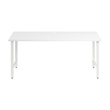 Pemberly Row 72W x 30D Computer Desk with Metal Legs in White - Engineered Wood