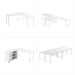 Pemberly Row 72W x 30D Computer Desk with Metal Legs in White - Engineered Wood