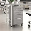 Pemberly Row 3 Drawer Mobile File Cabinet in Platinum Gray - Engineered Wood