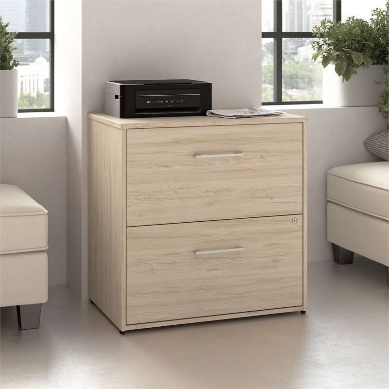 Pemberly Row 2 Drawer Lateral File Cabinet in Natural Elm - Engineered Wood