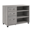 Pemberly Row Office Storage Cabinet w/ Wheels in Platinum Gray - Engineered Wood