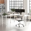 Pemberly Row 72W L Shaped Computer Desk w/ Metal Legs in White - Engineered Wood