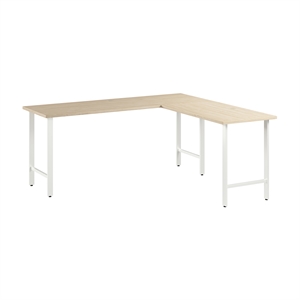 Pemberly Row 72W x 24D L Shaped Computer Desk in Natural Elm - Engineered Wood
