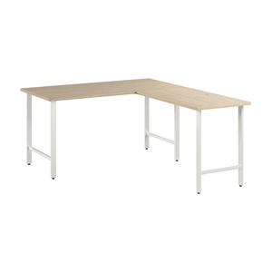 Pemberly Row 60W x 30D L Shaped Computer Desk in Natural Elm - Engineered Wood