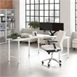 Pemberly Row 60W L Shaped Computer Desk w/ Metal Legs in White - Engineered Wood