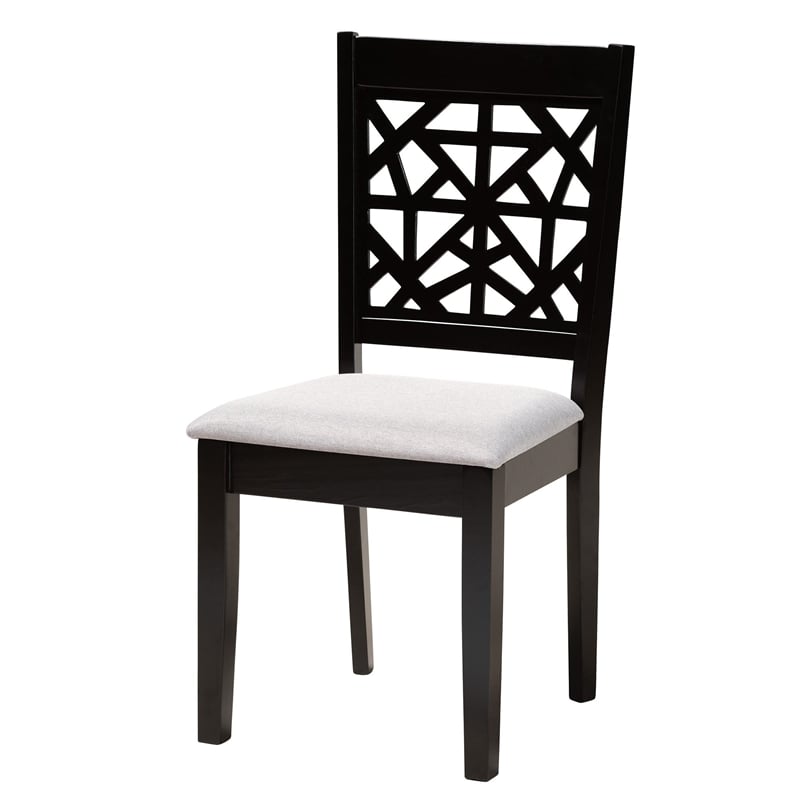 Pemberly Row 5-Piece Modern Fabric/Wood Dining Set in Dark Brown/Gray