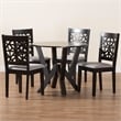 Pemberly Row 5-Piece Modern Fabric/Wood Dining Set in Dark Brown/Gray