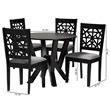 Pemberly Row 5-Piece Modern Fabric/Wood Dining Set in Dark Brown/Gray