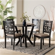 Pemberly Row 5-Piece Modern Fabric/Wood Dining Set in Dark Brown/Beige