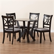 Pemberly Row Modern 5-Piece Fabric/Wood Dining Set in Dark Brown/Gray