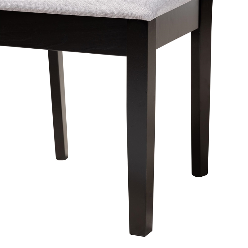 Pemberly Row 5-Piece Modern Fabric/Wood Dining Set in Gray/Dark Brown
