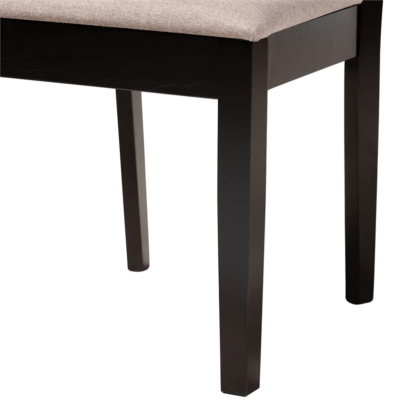 Pemberly Row 5-Piece Modern Fabric/Wood Dining Set in Dark Brown/Beige
