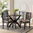 Pemberly Row 5-Piece Modern Fabric/Wood Dining Set in Dark Brown/Beige