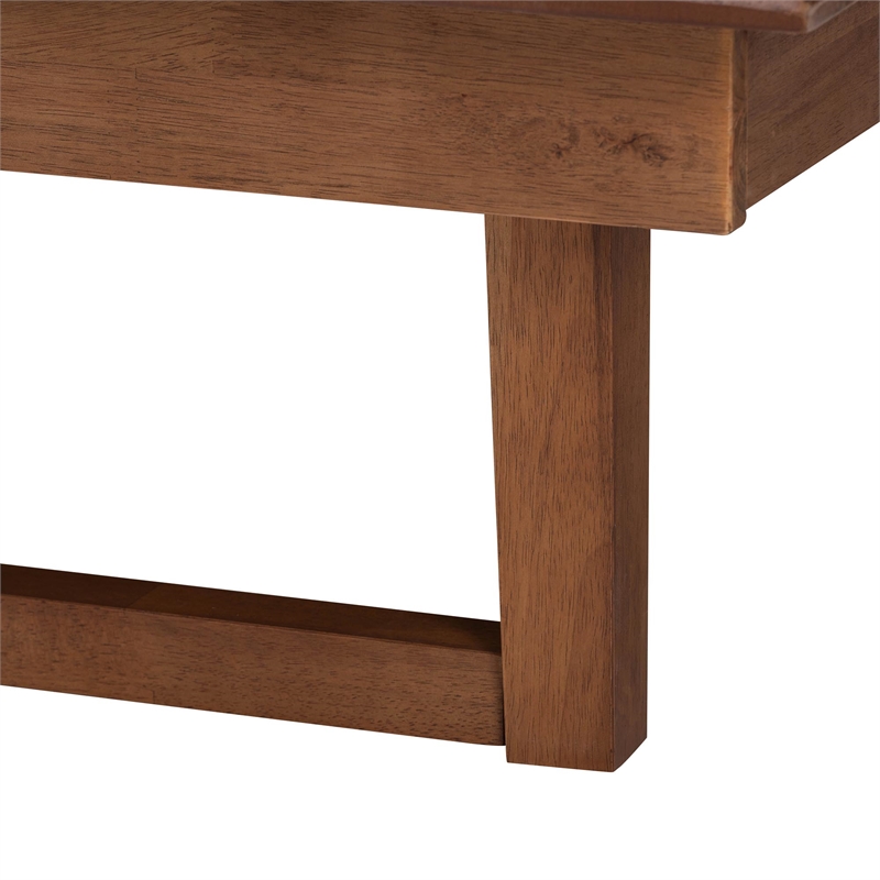 Pemberly Row Contemporary Wood Queen Size Platform Bed in Walnut Brown